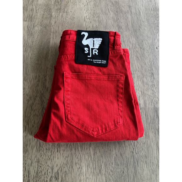 Sandrine Rose Hi Skinny Jeans in Red - 25 - Picture 10 of 10
